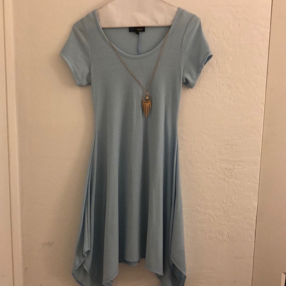 light blue dress